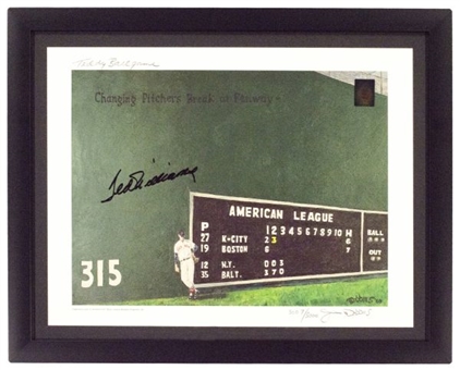 Ted Williams Signed and Framed "Green Monster" Collection of 10 Lithographs